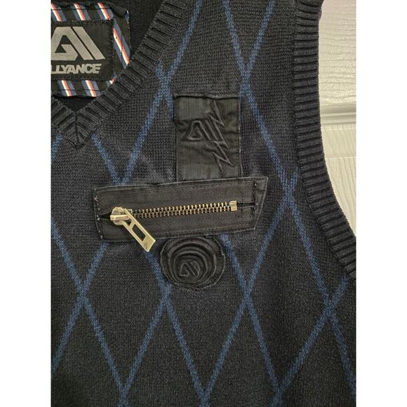 Allyance Men's Sweater Vest Size Large Cotton Blend Diamond Retro - Picture 7 of 15